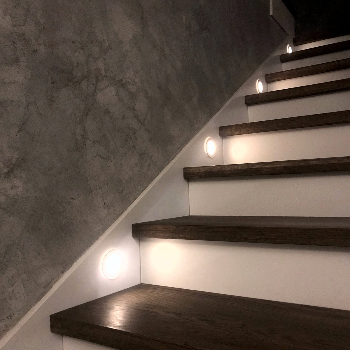 Skinder Electric ROND LED Trapverlichting - Wandverlichting - 230V (Geen Trafo) - 50mm Diepte - Inbouwspot - Keuze uit 3 Lichtkleuren